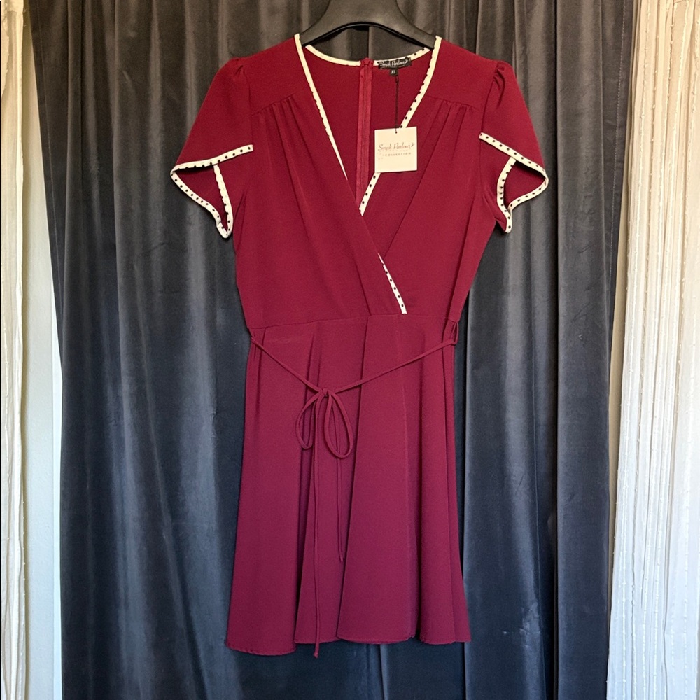 Vintage chic Burgundy Wrap Dress - NWT!